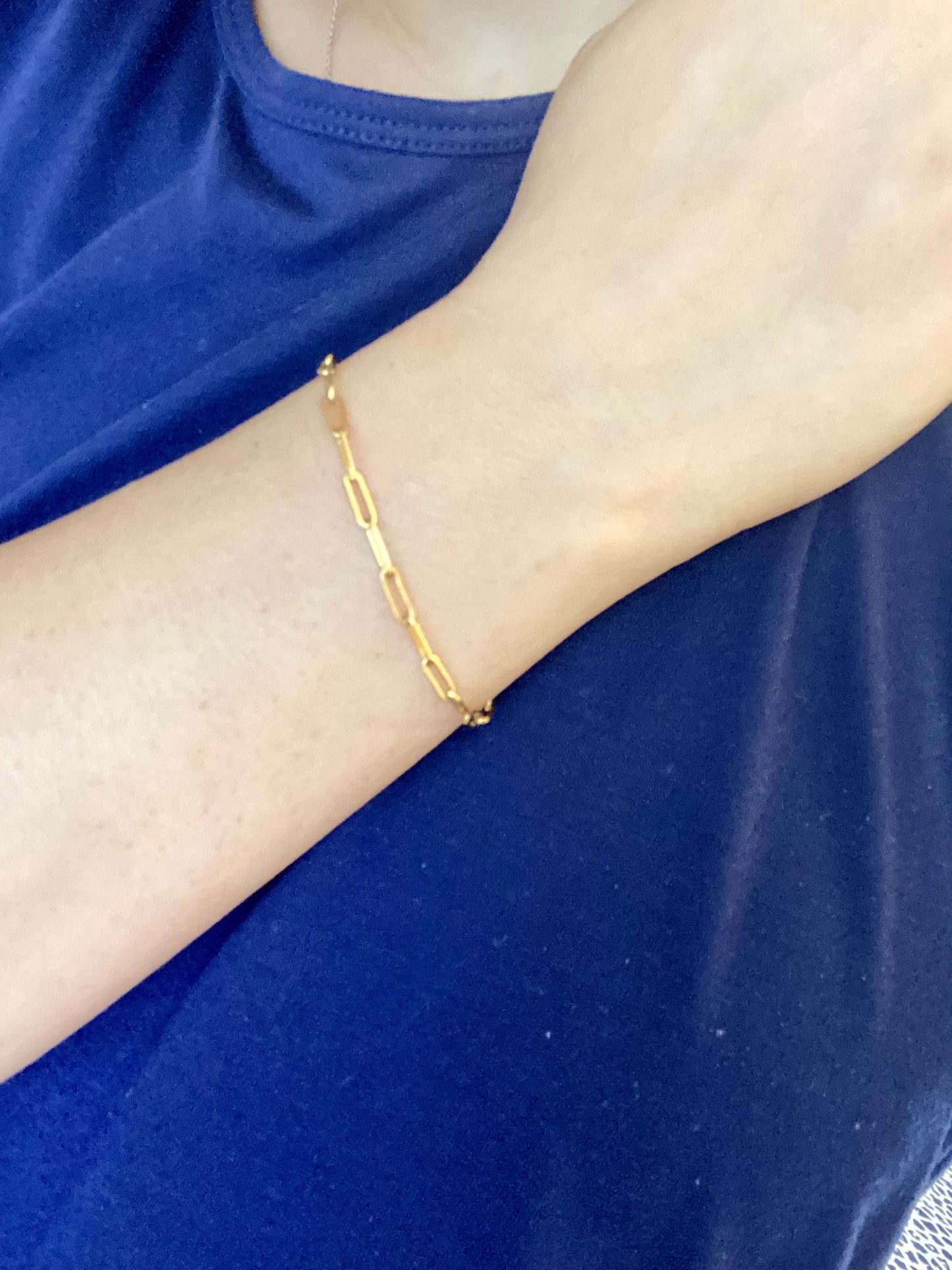 14K Gold Filled Paper Clip Mini Bracelet